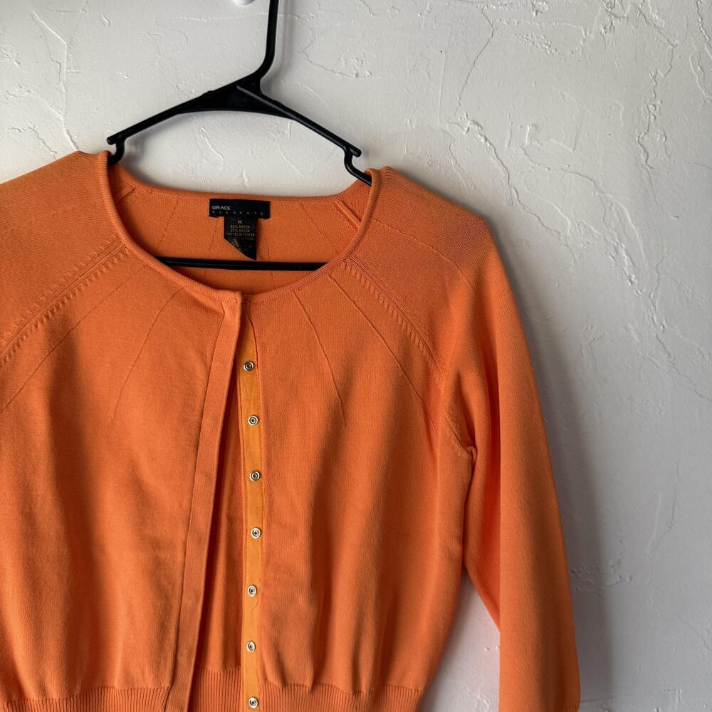 Grace Elements Sweater Y2k Medium Button Front Ca… - image 2